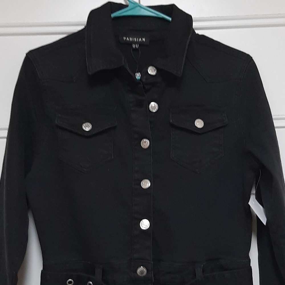 Black Denim Jumpsuit - Picture 6 of 12
